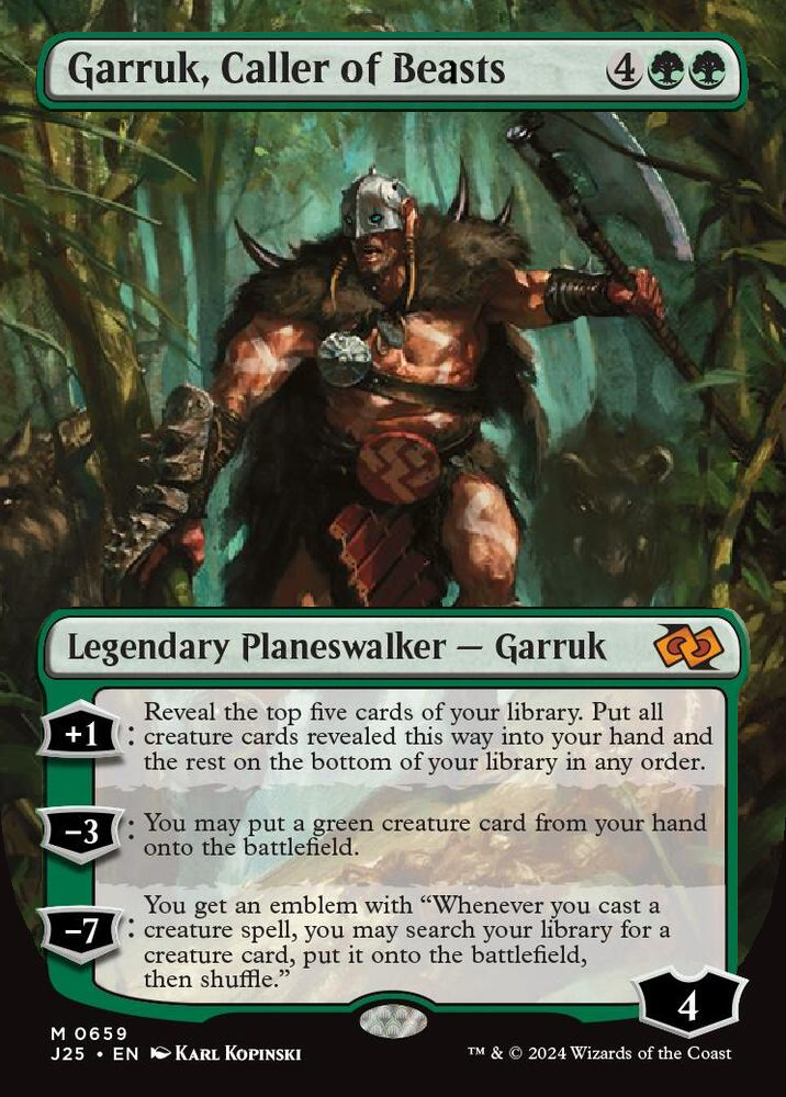 Garruk, Caller of Beasts Boarderless, using the Artwork by Karl Kopinski